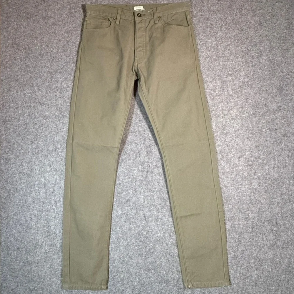 Blue&Gold Mens Khaki Canvas Work Pants Size 34 Fits‎ 32x33 Slim Straight Casual